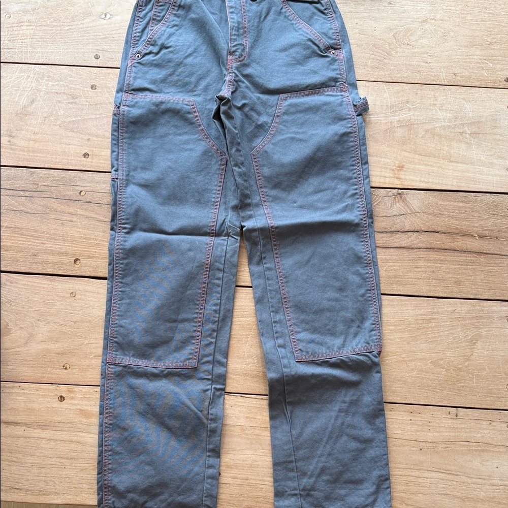 BDG gray/blue painters pants with red stitching sz 25- never worn
